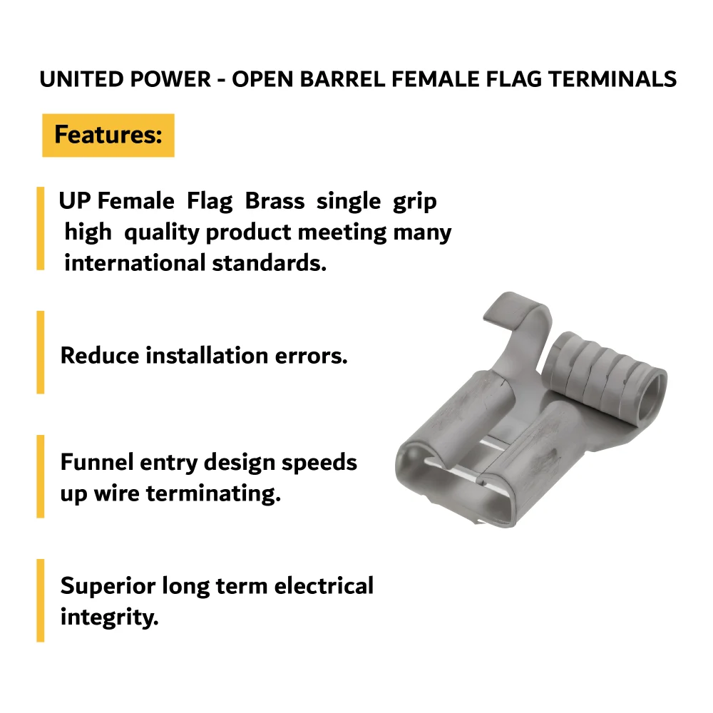 OPEN BARREL FEMALE FLAG TERMINALS.07 01