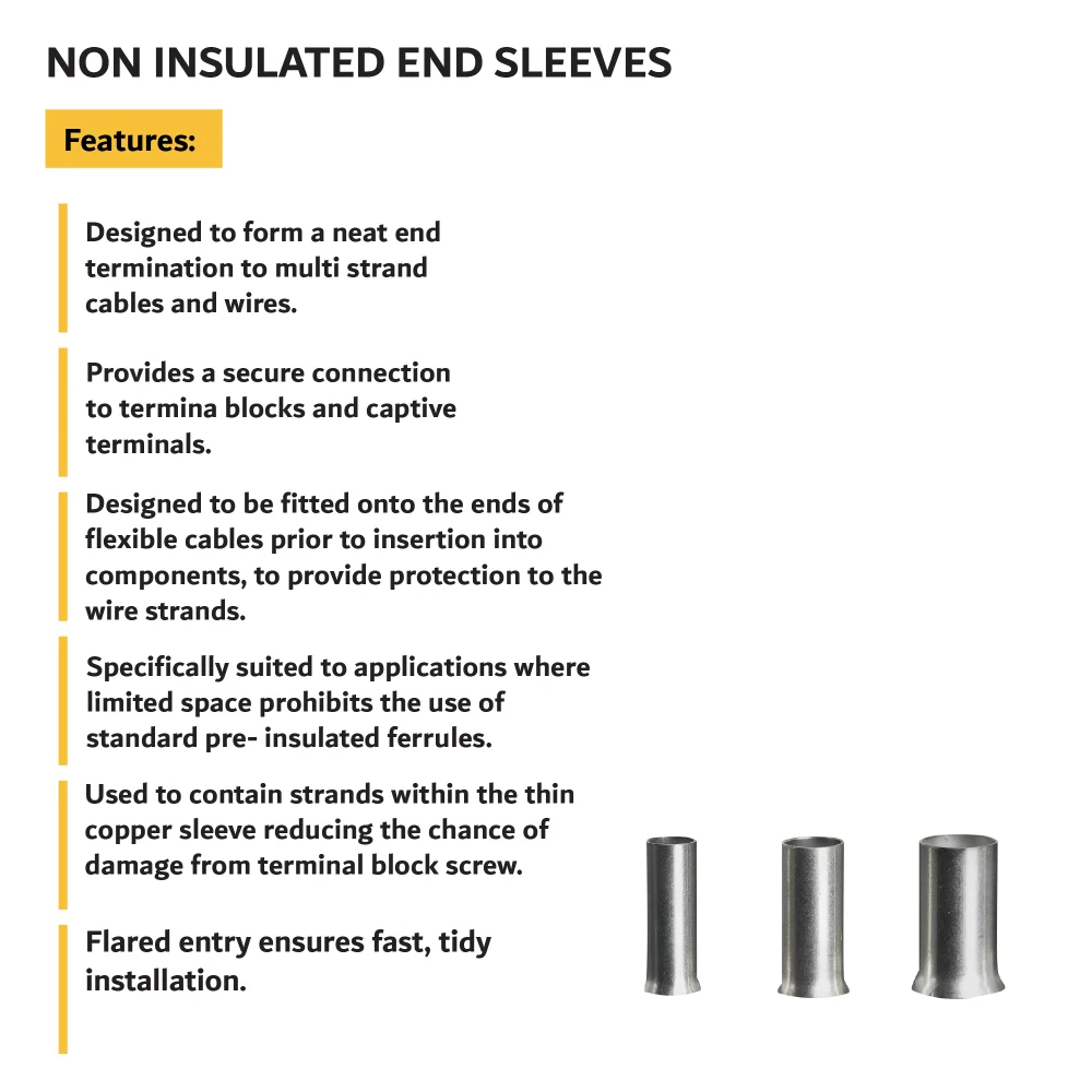 WEB NON INSULATED END SLEEVES. 01
