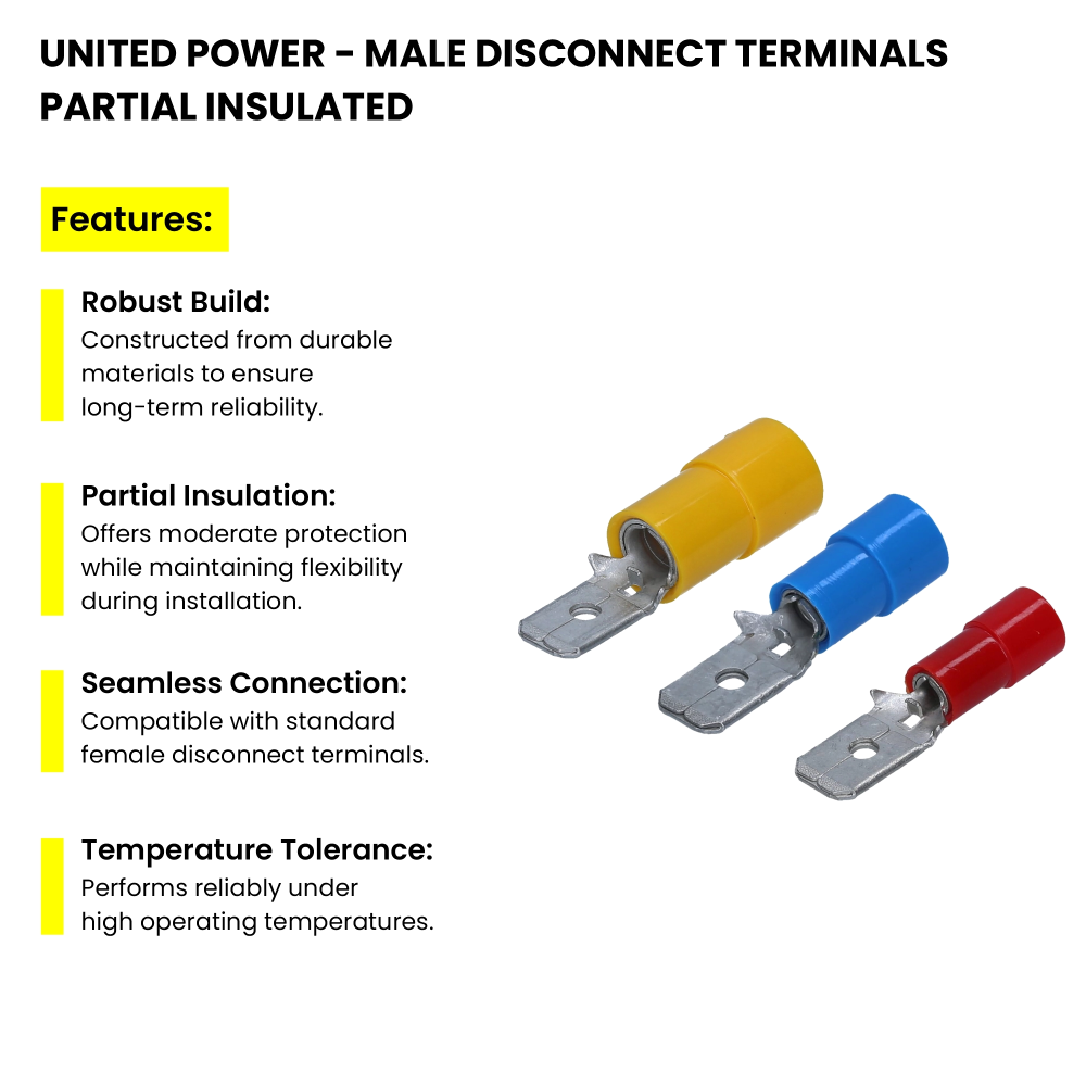 WEB UP Partial Insulated MALE Disconnect Terminals 02 Features