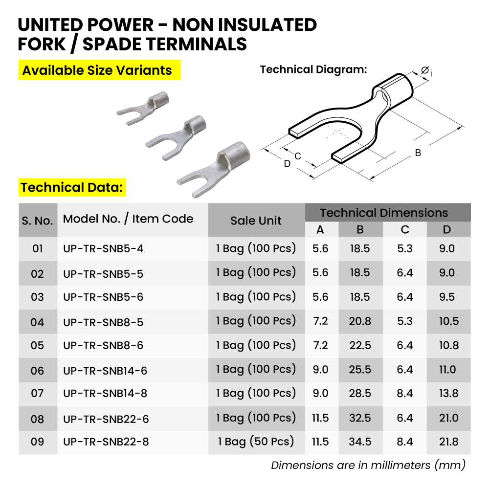 Web UP Non Insulated FORK Terminals v01