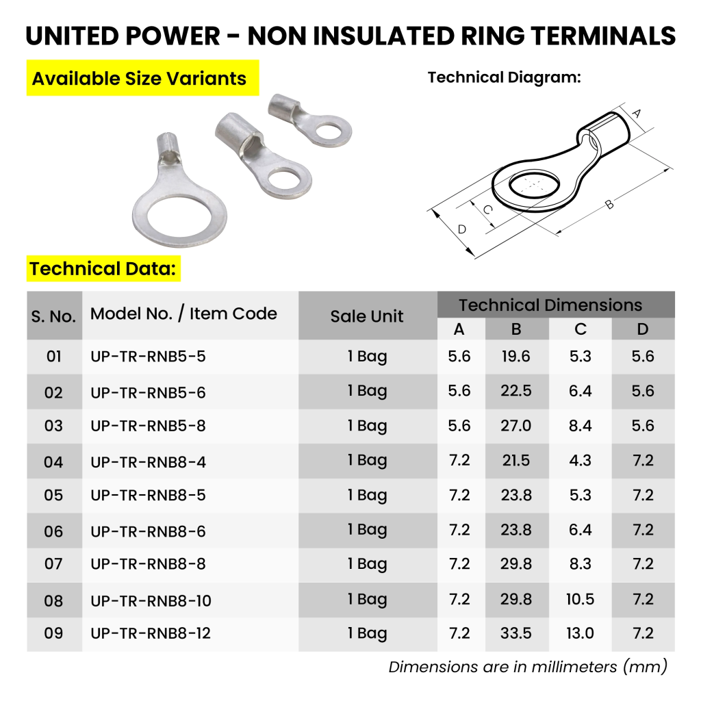 Web UP Non Insulated RING Terminals v01