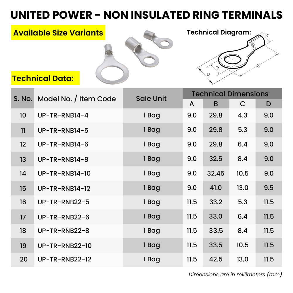 Web UP Non Insulated RING Terminals v02