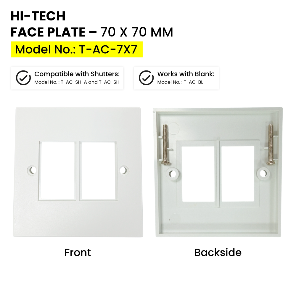 Web T AC 7X7 Face Plate 70 X 70 mm V01